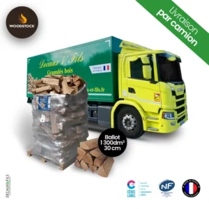 Bois de chauffage sur palette WOODSTOCK, bûches en 30cm (0.95 m³-1.45 stère)