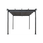 Pergola en aluminium avec toit rétractable - 3 x 3 m - Gris