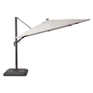 Parasol déporté NATERIAL Sonora II taupe rectangulaire, L.391 x l.282 cm