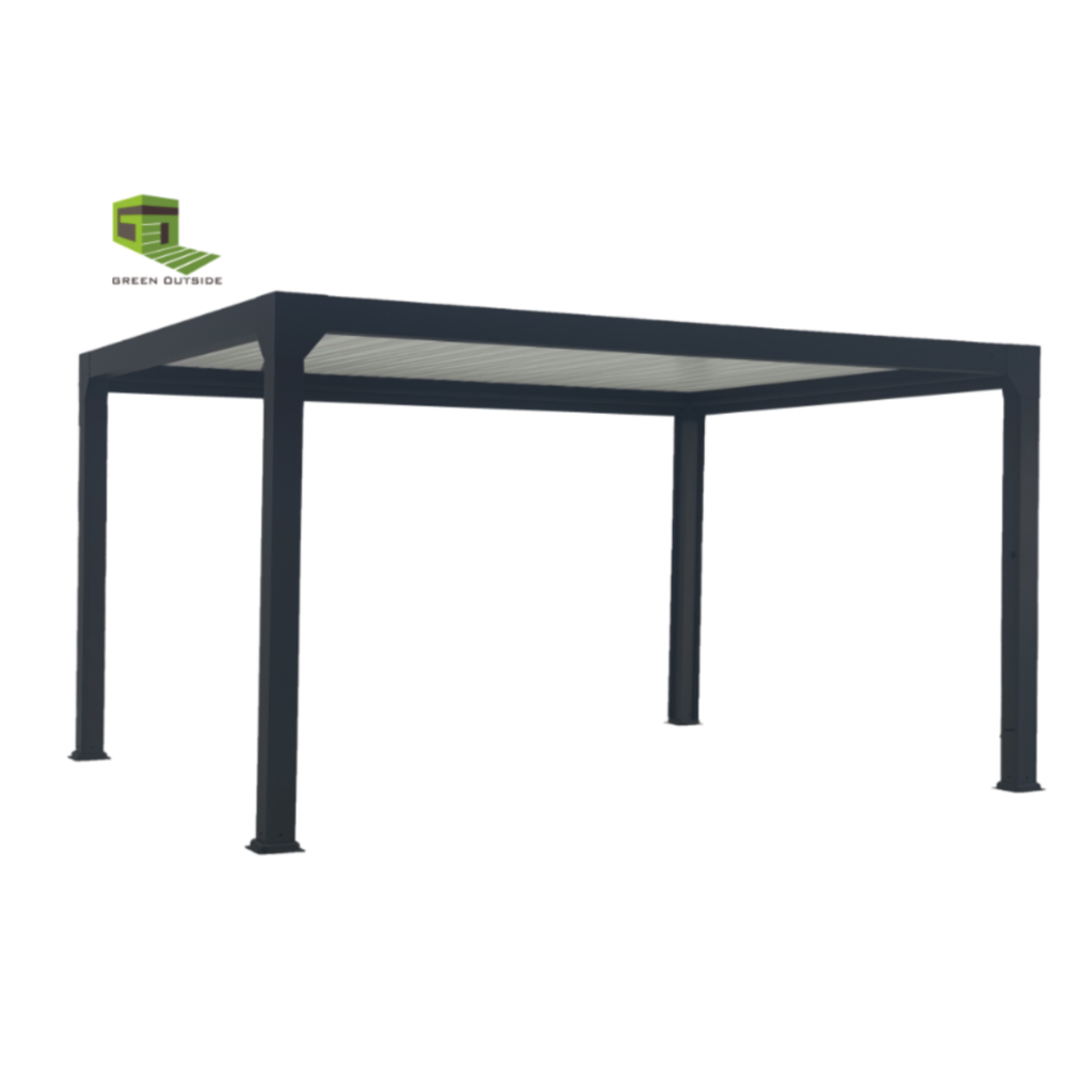 Pergola bioclimatique en aluminium Menea 5x3 motorisée noire