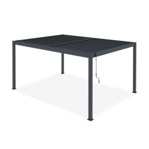 Pergola bioclimatique autoportée PIANA 4x3m aluminium gris - lames orientables - pergola autoportée 3x4 m