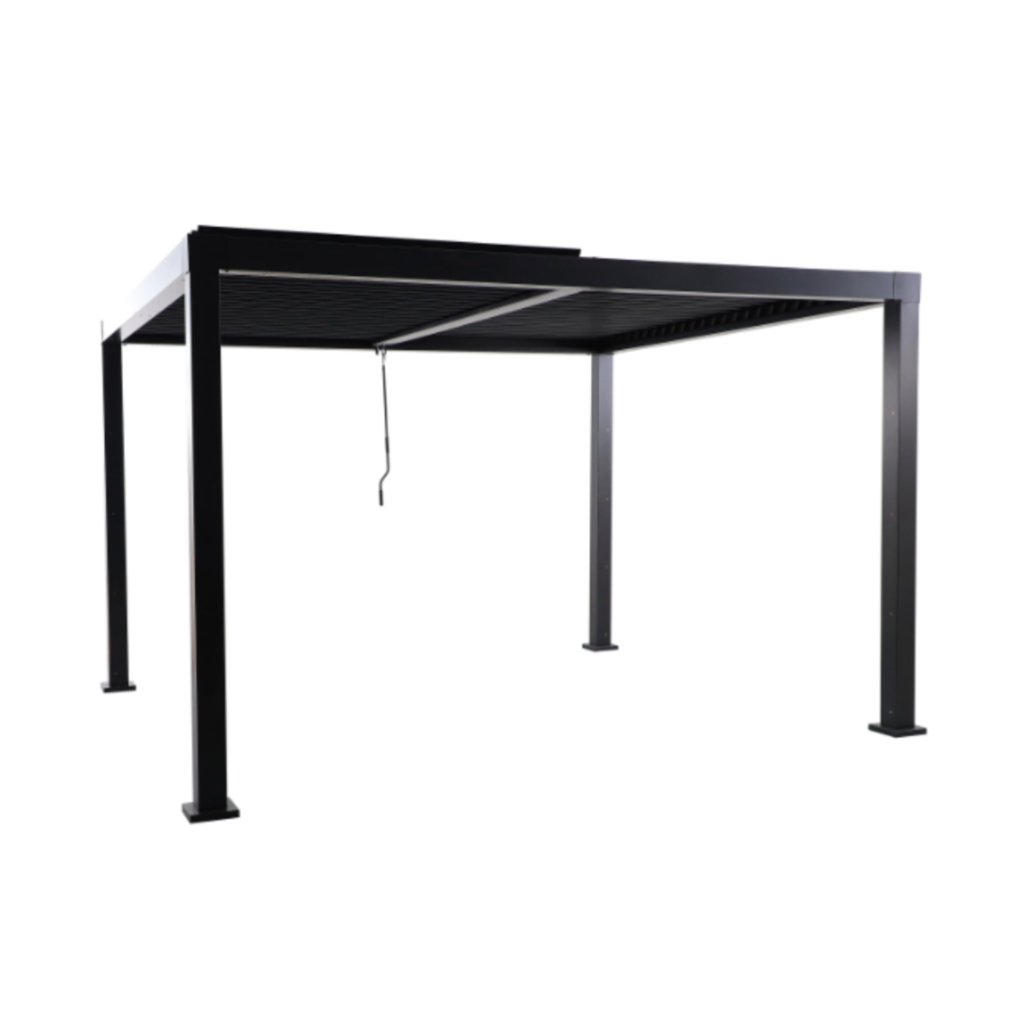 Pergola bioclimatique autoportante NATERIAL Clima aluminium gris, 9.69 m²