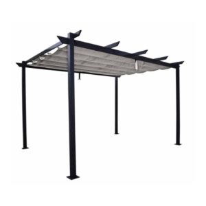 Pergola autoportante Omega, aluminium gris anthracite 2.85X4 m
