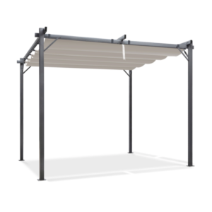 Pergola édition spéciale toit rétractable 3x4 M et 4 stores taupe