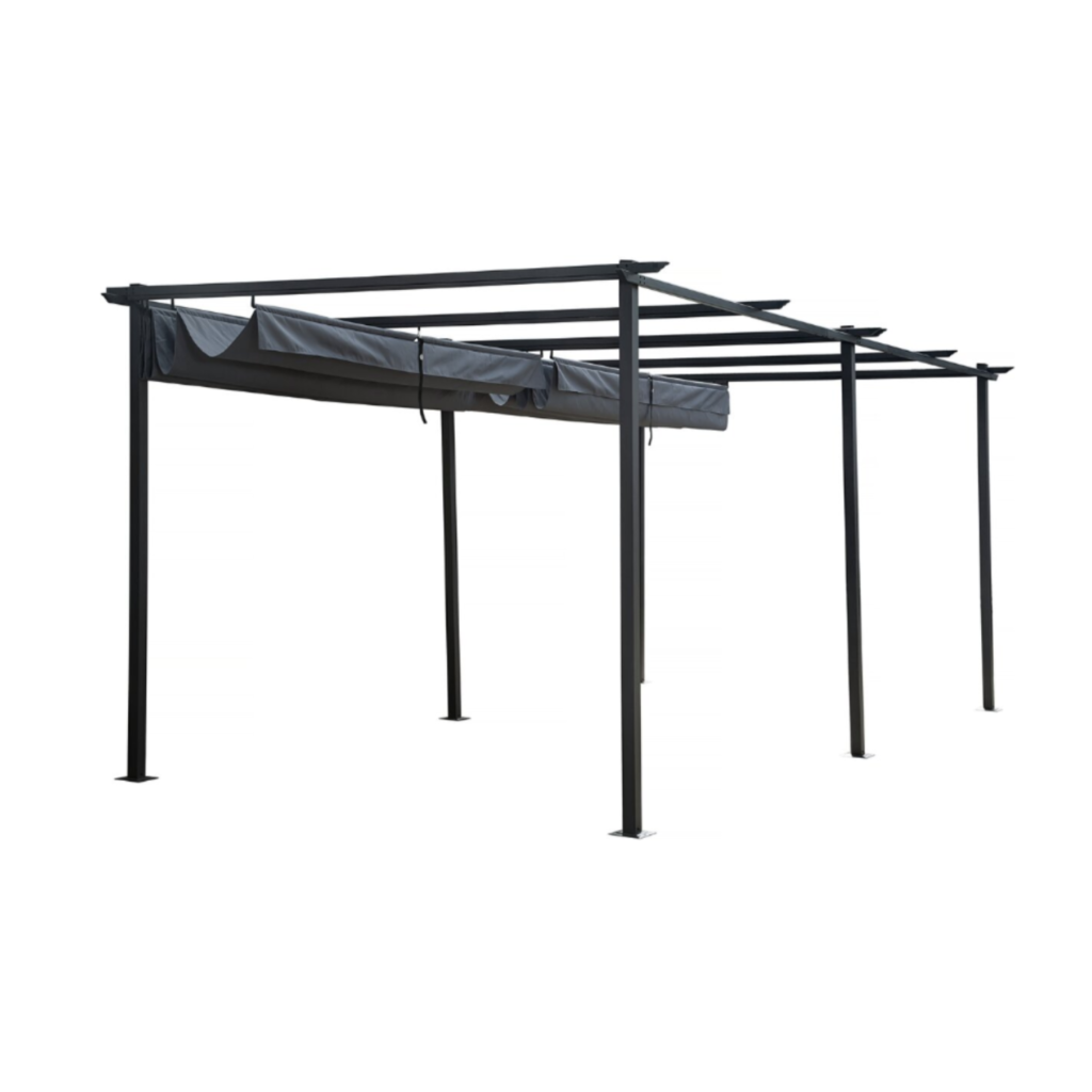 Pergola en métal avec toit rétractable - 3 x 6 m - Anthracite