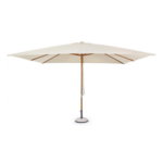 Parasol 400x300 cm en toile polyester crème et mât en bois - ATTOL