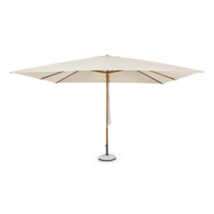 Parasol 400x300 cm en toile polyester crème et mât en bois - ATTOL