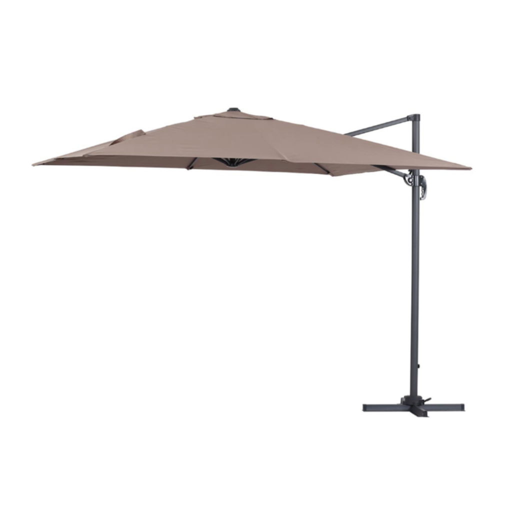 Parasol déporté "Sun 3" - 3 x 3 m - Taupe