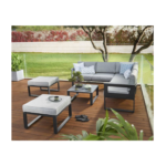 Salon de jardin gris Odyssea NATERIAL, 7 personnes