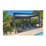 Pergola bioclimatique en aluminium Menea 5x3 motorisée noire