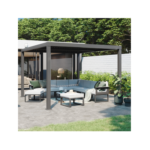 Pergola bioclimatique autoportante NATERIAL Clima aluminium gris, 9.69 m²