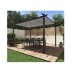 Pergola autoportante Omega, aluminium gris anthracite 2.85X4 m