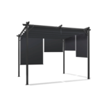 Pergola édition spéciale toit rétractable 3x3 M et 4 stores gris anthracite