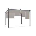 Pergola édition spéciale toit rétractable 3x4 M et 4 stores taupe