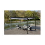 Pergola en aluminium avec toit rétractable - 3 x 4 m - Gris anthracite