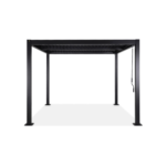 Pergola bioclimatique noire. aluminium et acier. 3x3m. lames orientables