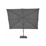 Parasol déporté NATERIAL Sonora gris rectangulaire, L.391 x l.282 cm