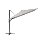 Parasol déporté NATERIAL Aura taupe carré, L.286 x l.286 cm