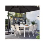 Parasol déporté NATERIAL Aura anthracite carré, L.286 x l.286 cm