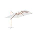 Parasol déporté carré 3x3m effet bois écru