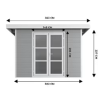 Abri de jardin composite SINTRA – 9 m2 gris clair – Neuf