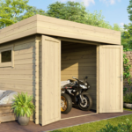 Abri moto en bois ROVETO 12m² – 28mm