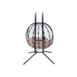 Fauteuil de jardin suspendu pliable en acier coloris noir - 2 places