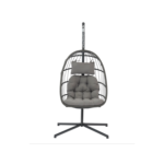 Fauteuil de jardin suspendu en forme d'œuf en acier coloris gris anthracite