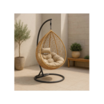 Fauteuil à bascule suspendu de jardin rond avec coussin