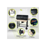 Barbecue Charbon de Bois XXL avec Couvercle