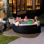 Spa Gonflable - INTEX - Blue Navy 4 places + Couverture Thermique - DESTOCKAGE