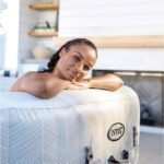 Spa Gonflable - INTEX - Chevron 4 places + Couverture Thermique - DESTOCKAGE
