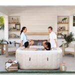 Spa Gonflable - INTEX - Chevron 4 places + Couverture Thermique - DESTOCKAGE