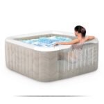 Spa Gonflable - INTEX - Chevron 4 places + Couverture Thermique - DESTOCKAGE