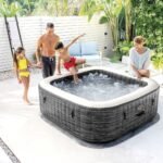 Spa Gonflable - INTEX - Ardoise 4 places + Couverture Thermique
