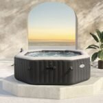 Spa Gonflable - INTEX - Carbone 4 places + Couverture Thermique - DESTOCKAGE
