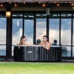 Spa Gonflable - INTEX - Carbone 4 places + Couverture Thermique - DESTOCKAGE