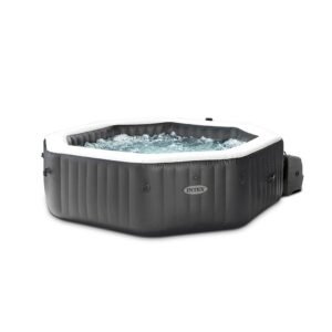 Spa Gonflable - INTEX - Carbone 4 places + Couverture Thermique - DESTOCKAGE
