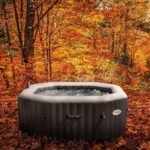 Spa Gonflable - INTEX - Carbone 4 places + Couverture Thermique - DESTOCKAGE