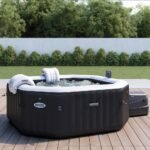 Spa Gonflable - INTEX - Carbone 4 places + Couverture Thermique - DESTOCKAGE