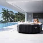Spa Gonflable - INTEX - Carbone 4 places + Couverture Thermique - DESTOCKAGE