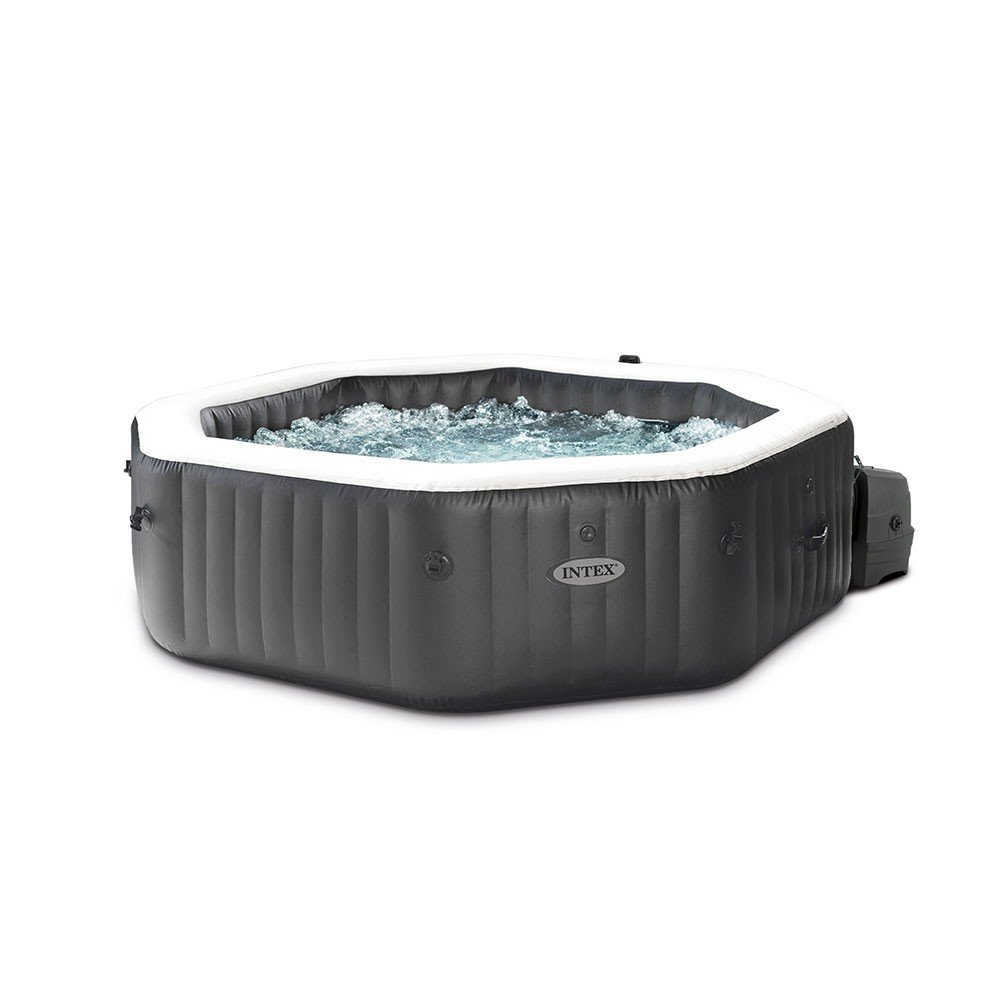 Spa Gonflable - INTEX - Carbone 4 places + Couverture Thermique - DESTOCKAGE