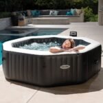 Spa Gonflable - INTEX - Carbone 6 places + Couverture Thermique - DESTOCKAGE