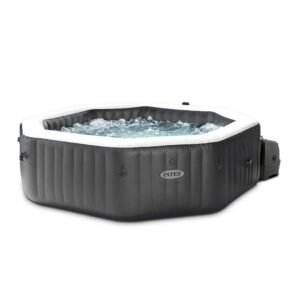 Spa Gonflable - INTEX - Carbone 6 places + Couverture Thermique - DESTOCKAGE