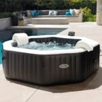 Spa Gonflable - INTEX - Carbone 6 places + Couverture Thermique - DESTOCKAGE