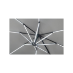 Parasol jardin déporté LED Alu "Sun 4 Luxe" - Rectangle - 3 x 4 m - Gris - Dalles à lester incluses