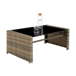 Tectake Salon bas de jardin LUCQUES 4 places - marron naturel/gris foncé