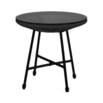 Salon de jardin IZMIR table et 2 fauteuils oeuf cordage noir