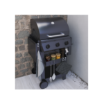 Barbecue au gaz - 114 x 55 x 114 cm - NATERIAL Alton, 3 brûleurs, noir