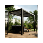 Pergola bioclimatique autoportante NATERIAL Clima aluminium gris, 5.08 m²